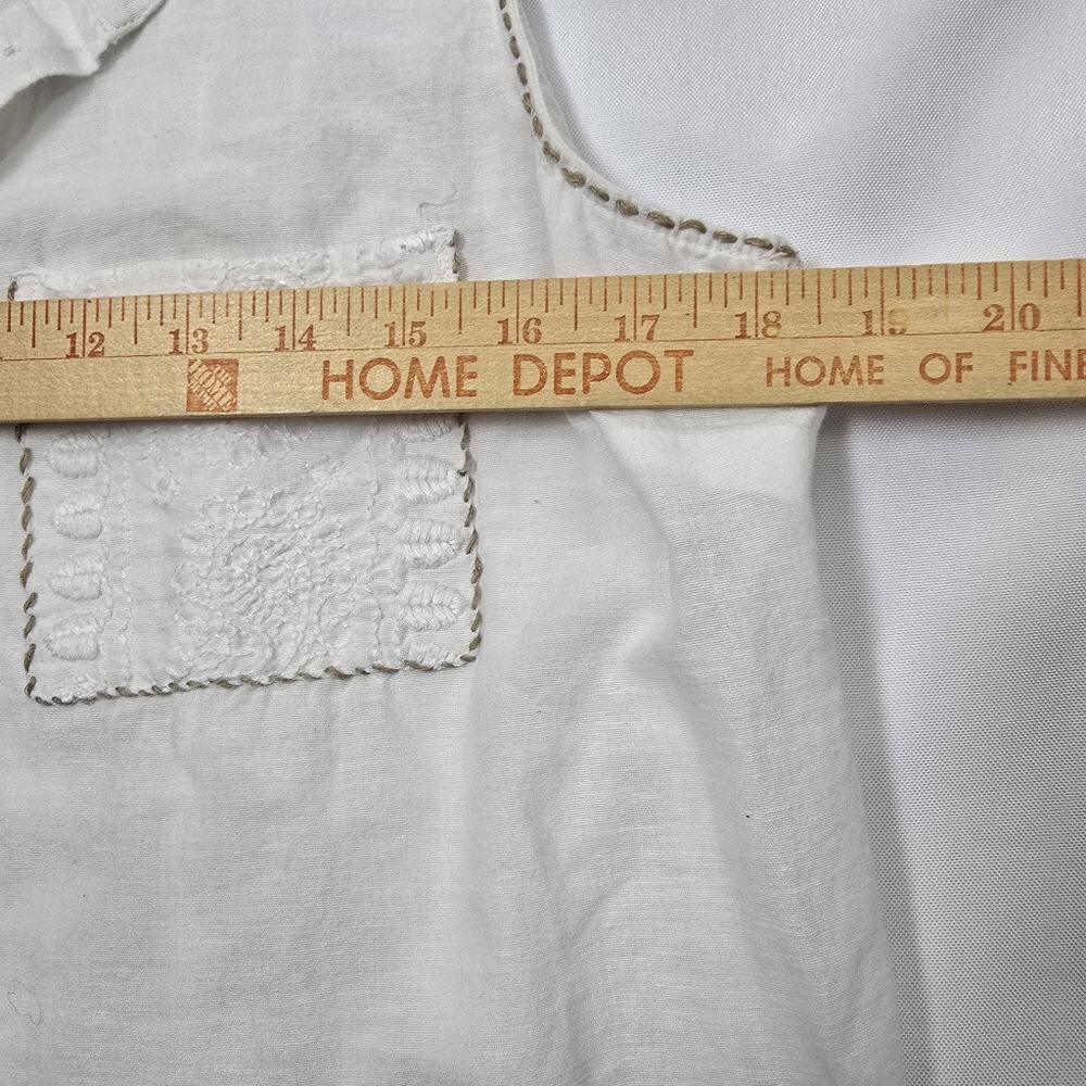 Charlie B Cottagecore Coastal Sleeveless Button Down Embroiderd Beads Blouse M - Picture 8 of 12